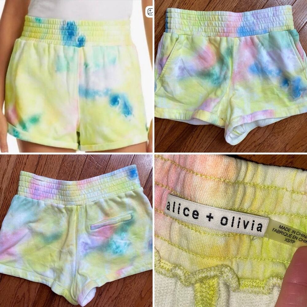 Alice + Olivia x Revolve Tandy Beachside Tie Dye Hot Pant Shorts XS EUC